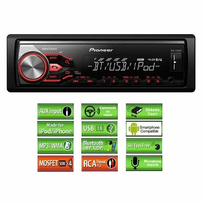 Как включить блютуз на магнитоле пионер. Pioneer MVH x380bt. Pioneer MVH 380bt. MVH 380 Pioneer. Магнитола Pioneer MVH-s120ub.