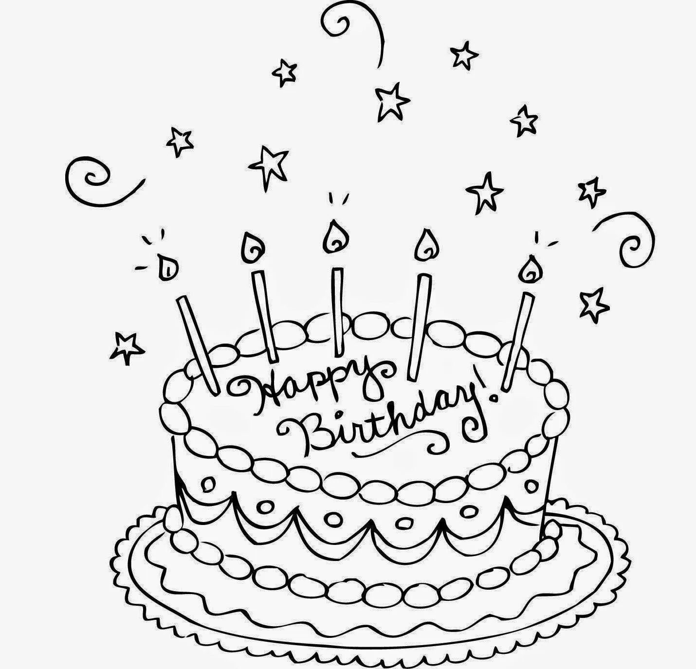 Распечатать день рождения красиво. Рисунок на день рождения. Раскраска торт. Раскараскатортнаденьрождения. Раскраска "с днем рождения!".