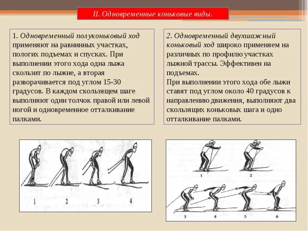 Полуконьковый одновременный ход техника. Коньковый ход двухшажный ход. 1. Одновременный двухшажный коньковый ход. Техника лыжных ходов коньковый ход. Свободное передвижение на лыжах