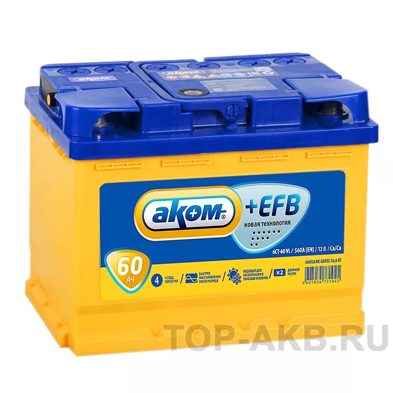 Efb прямая полярность. Автомобильный аккумулятор Аком + EFB 60е 12v 60ач 580a обр. Пол.. Аккумулятор Аком EFB 75 А/Ч. Аком 62ач 600а. Автомобильный аккумулятор Аком + EFB 75е 12v 75ач 720a обр. Пол.