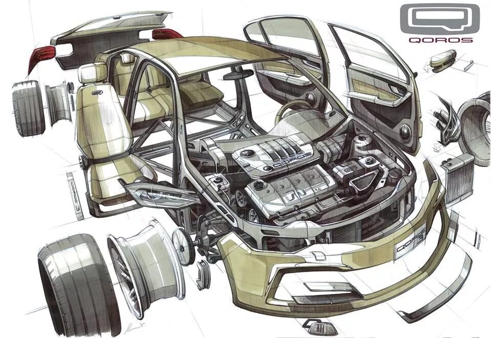 Technical illustration. Детали авто скетч. Техническая иллюстрация автомобиля. Технические иллюстрации машина. Sketch детали авто.