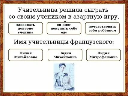 Тест по литературе уроки французского 8 класс