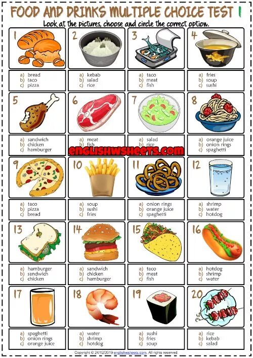 Food and Drinks на английском. Еда на английском Worksheets. Еда: английский для детей. Еда на английском тест. Drinks worksheets