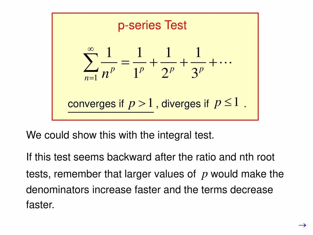 Test series. P-series test. series comparison tests convergence. series convergence test. test for convergence of series.