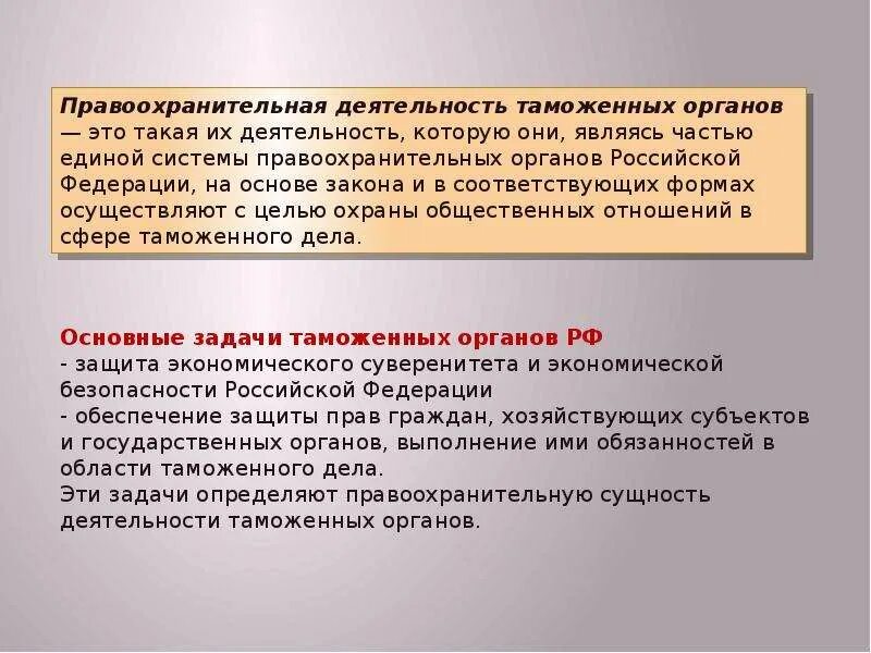 Деятельность таможенных органов рф