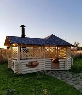 Бюджетная беседка с мангальной зоной