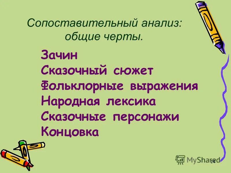 Сказка лексика