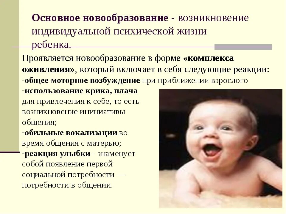 В каком возрасте проявляется. Комплекс оживления. Комплекс оживления у младенца. Социальная улыбка. Комплекс оживления. Появление индивидуальной психической жизни это.