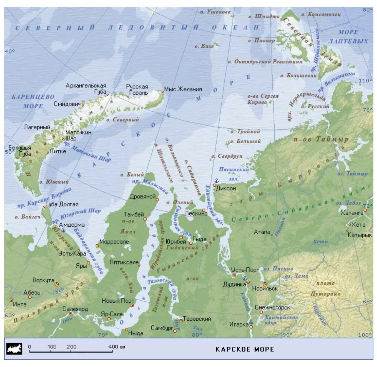 2 берега где находятся. Карское море на карте. Физико-географическая карта Карского моря. Карта Карское море новая земля. Байдарацкая губа Карского моря на карте.