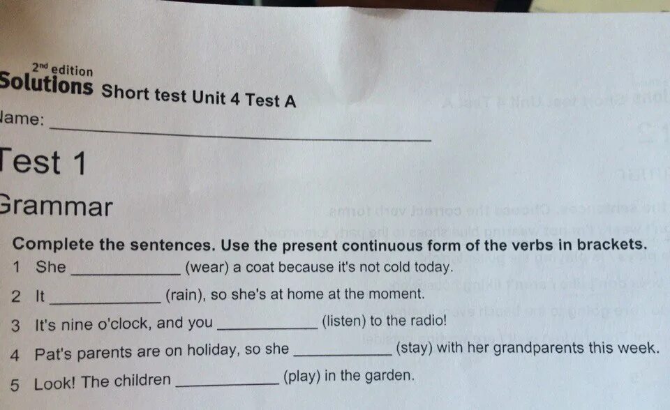 Pre intermediate unit 3. Introduction Unit short Test 1a ответы. Solution short Test Unit 7 Test a ответы. Pre-Intermediate Unit Test 1 ответы. Ответы solution Unit 3 short Test a.