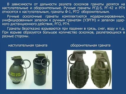 К наступательным гранатам относятся