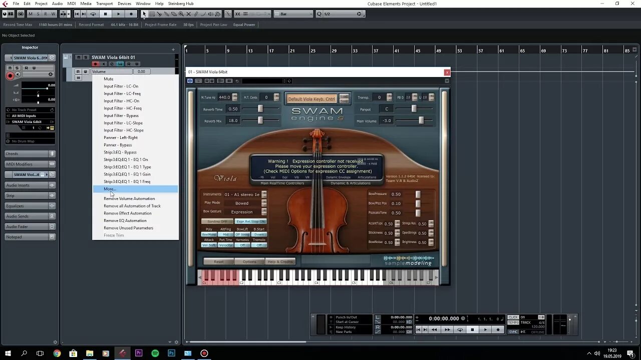 Expression controls. Swam engine. expression controller. swam violin vst. v2 beat channel.