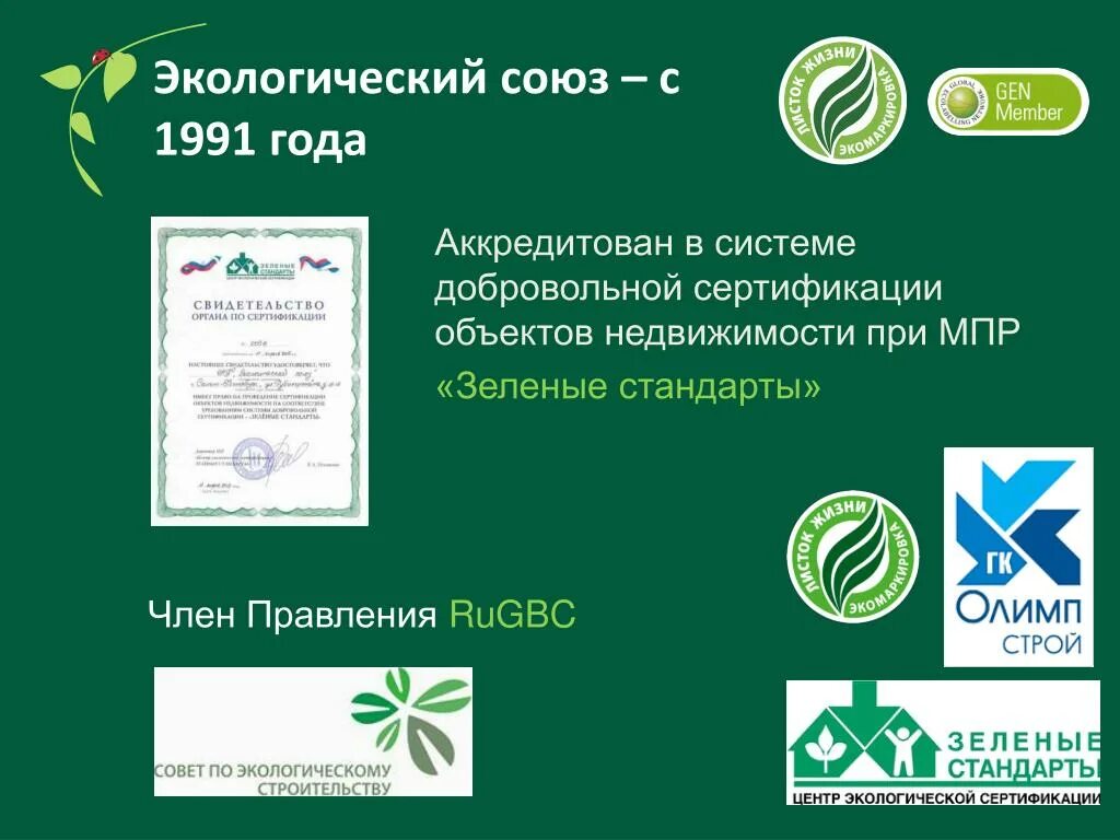 Экологические стандарты. Экологический сертификат. Системы экологической сертификации. Зеленые стандарты.