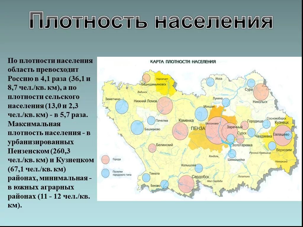 Средняя плотность населения россии на 1 км2. Карта плотности населения Пензенской области. Пенза плотность населения. Население Пензы и Пензенской области. Карта населения Пензенской области.