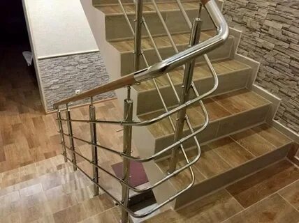 Перила из нержавейки для лестниц фото