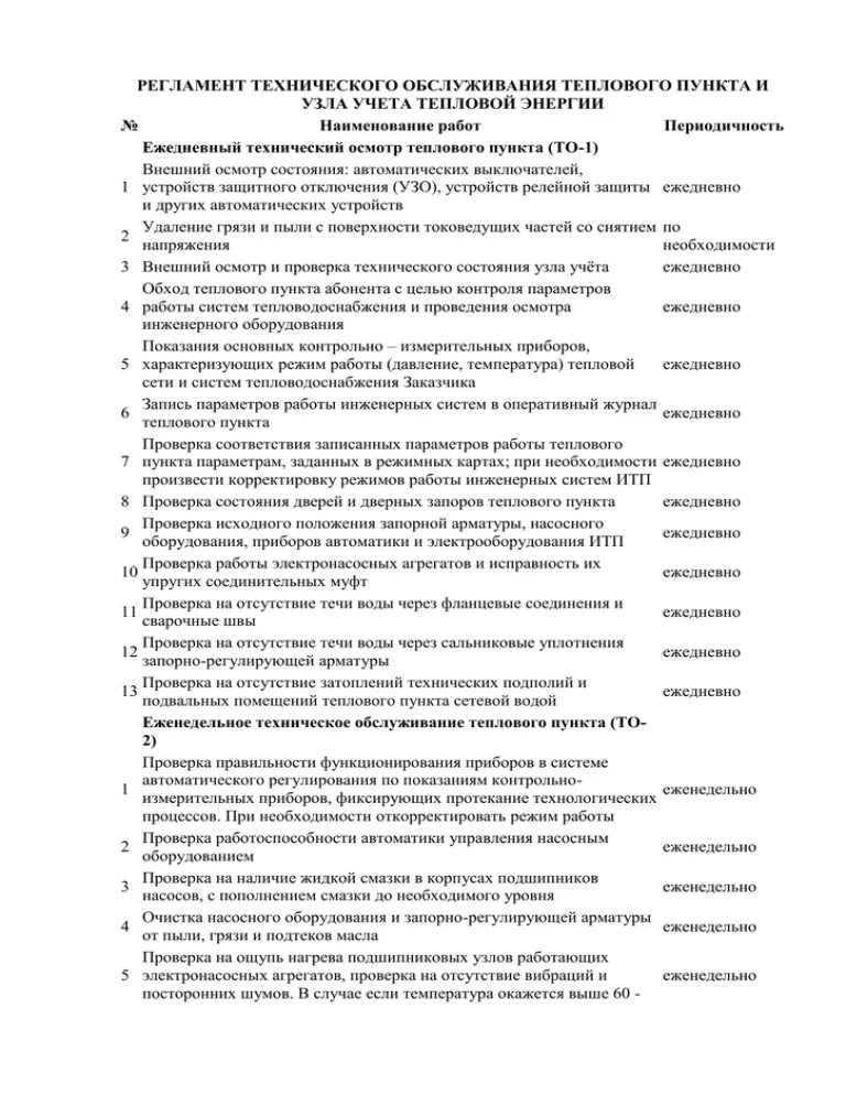 Регламент технического обслуживания узла учета тепловой энергии. Регламент обслуживания итп. Калькуляция на обслуживание узла учета тепловой энергии. Журнал обслуживания теплового узла. Осмотр тепловых сетей периодичность