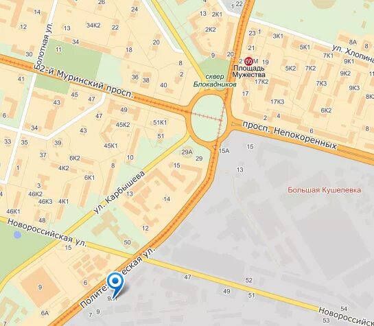 Проспект тореза метро