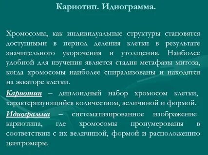 Понятие о кариотипе