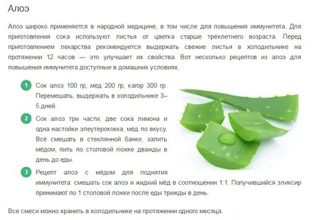 Алоэ от кашля