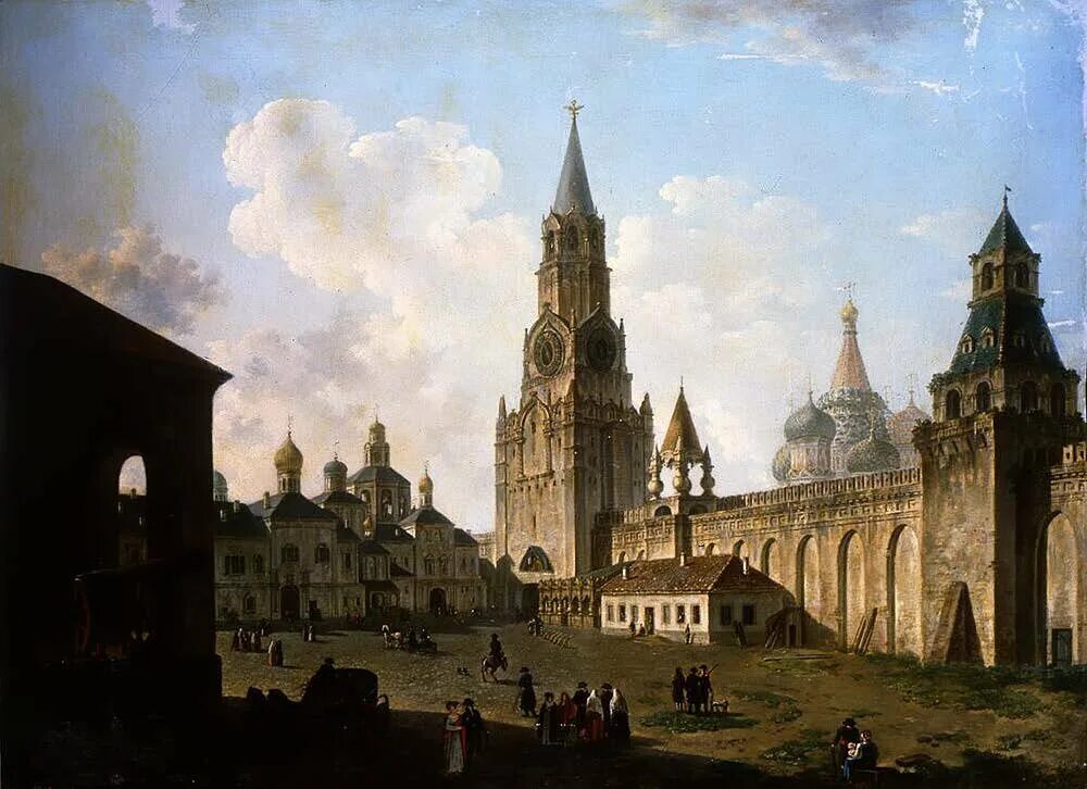 Москва 1800 год. Фёдор Яковлевич Алексеев Кремль. Ф.Я. Алексеев «вид Соборной площади в Московском Кремле».