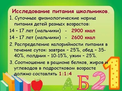 Норма калорий для 14