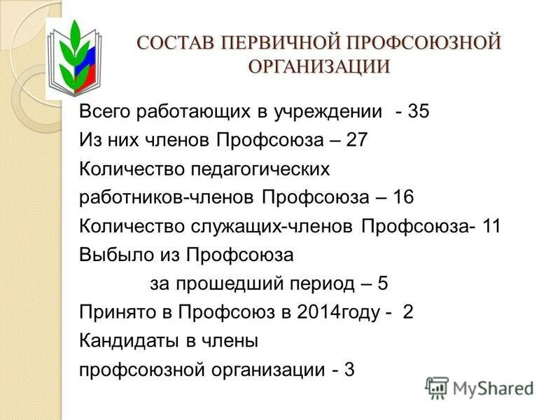 Профсоюзные организации в россии. Состав профкома. Комиссии в профсоюзной организации.