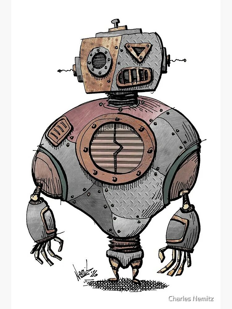 Old robot. Rusty robot.