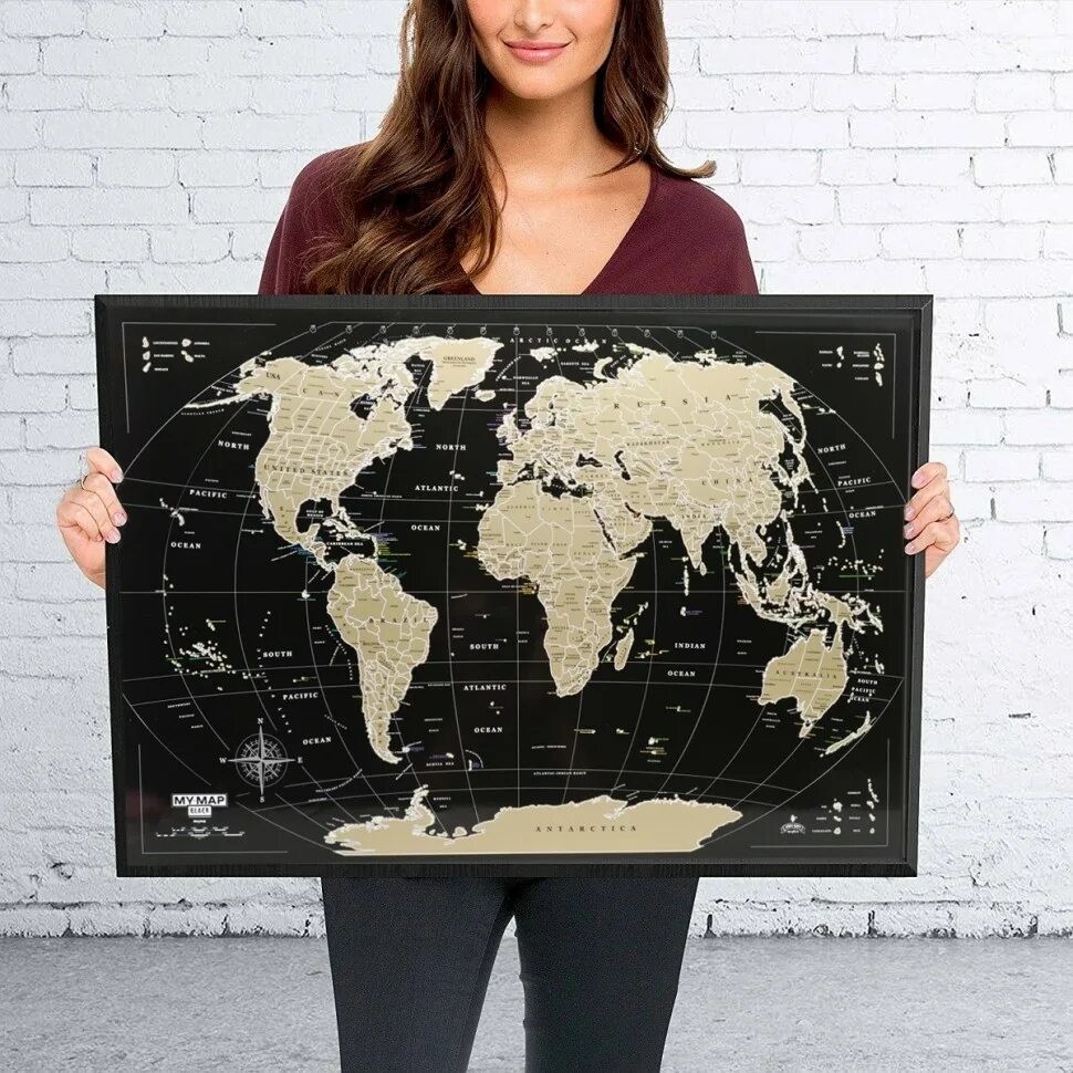 Скретч карта. She traveled the world