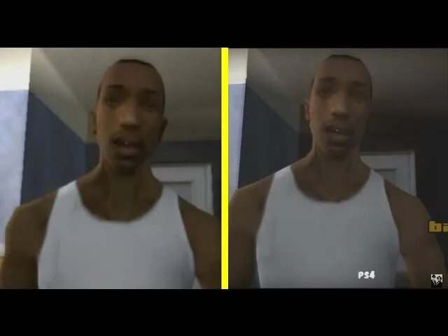 Gta san andreas на playstation. ГТА Сан андреас на пс4. GTA San Andreas на PLAYSTATION 4. Графика ПС 3 на ГТА са. ГТА Сан андреас Ремастеред ps4 vs ps2.