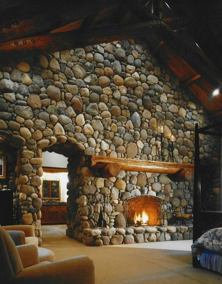 Fireplaces Rustic stone fireplace, Stacked stone fireplaces, Stone fireplace des