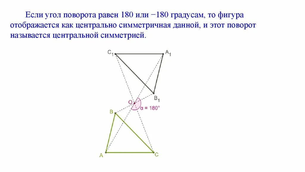 Поворот на 180 градусов. Движение геометрия поворот треугольника. Поворот треугольника построение геометрия. Треугольник повернуть на 180. Поворот центральная симметрия