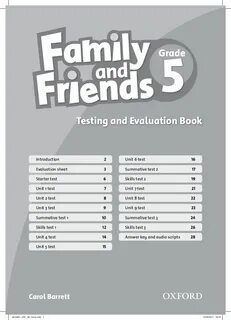 Family and friends testing and evaluation book