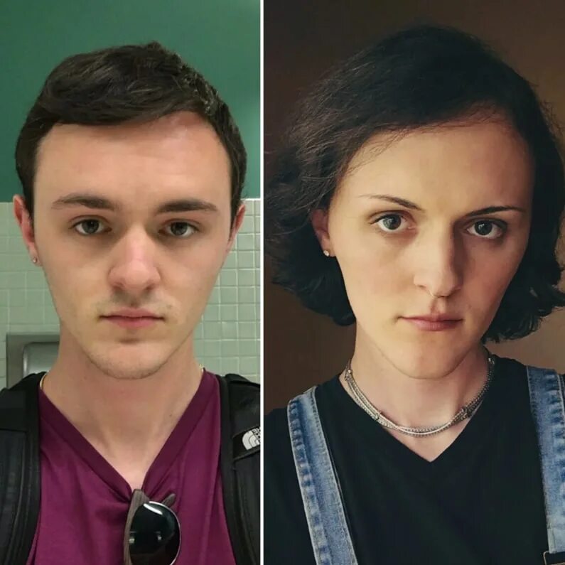 Before transition. Мтф трансгендер. mtf hrt before and after красивые. гендерно нейтральные прически. гендерное лицо.