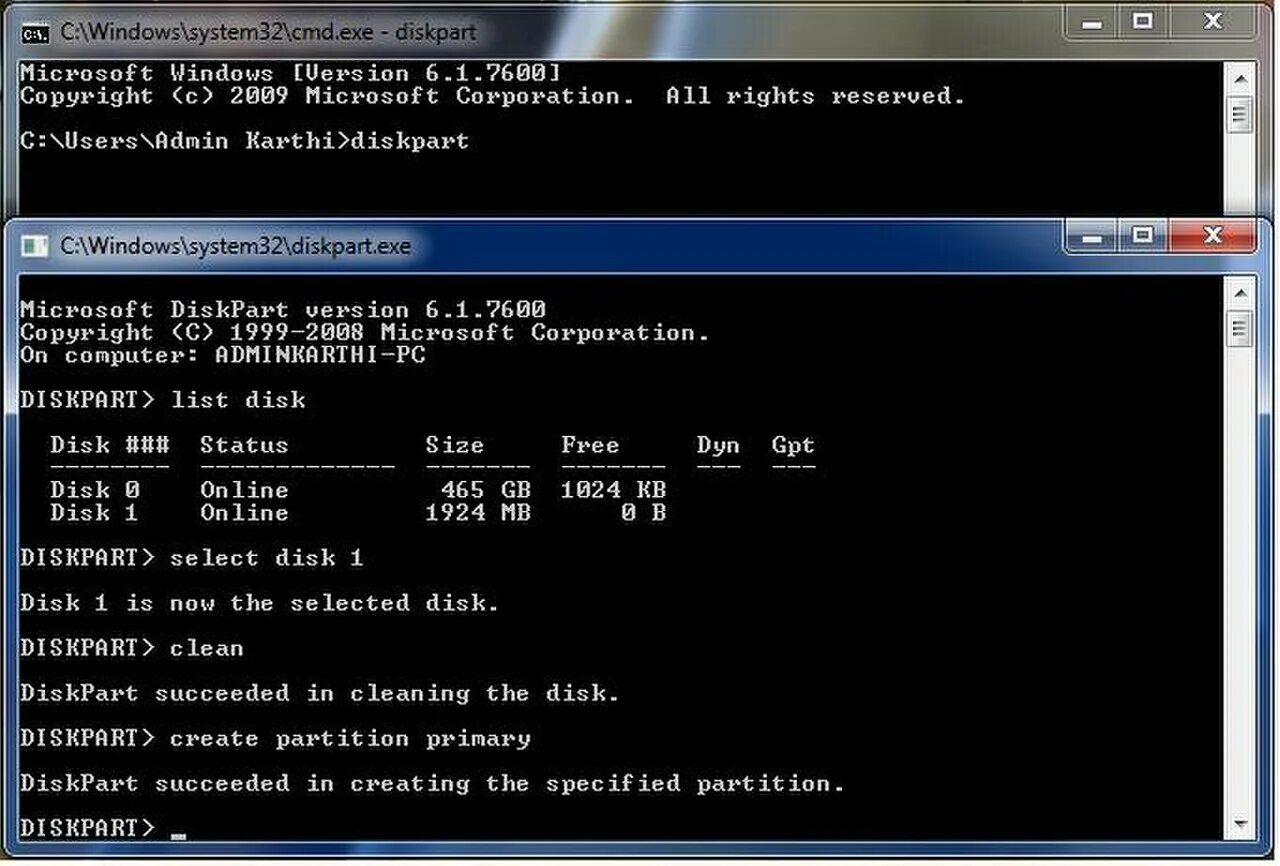 Create partition
