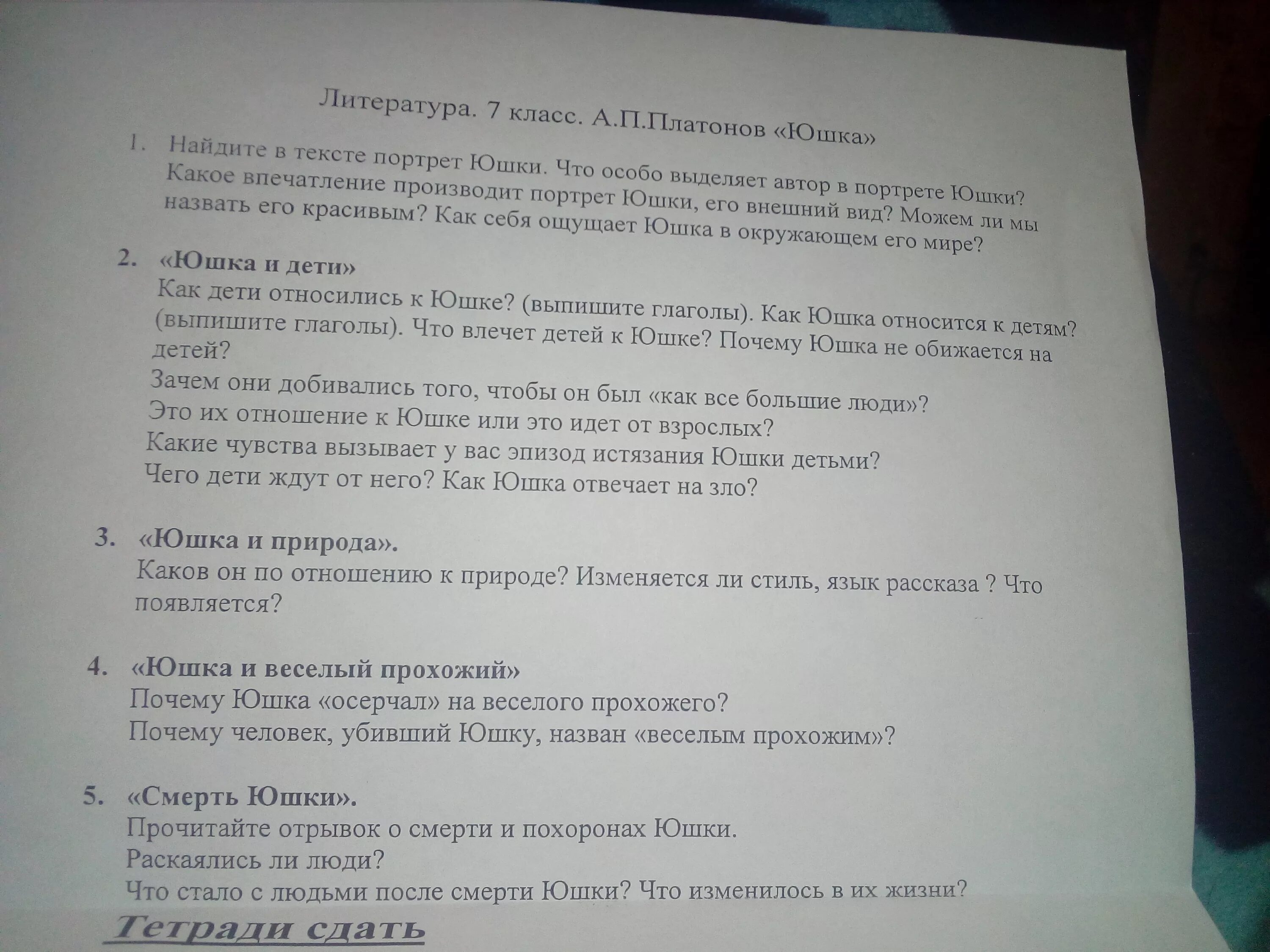 Какие чувства вызывали у юшки дети. Тест по рассказу юшка 7 класс. Тест по литературе 7 класс юшка. Ответы на вопросы по рассказу юшка. Вопросы по рассказу юшка 7 класс с ответами.