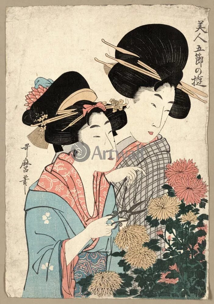 Японская гравюра. Утамаро Китагава гейши. Укиё-э гейша. Японская живопись укиё-э. Японская Ксилография укиё-э.