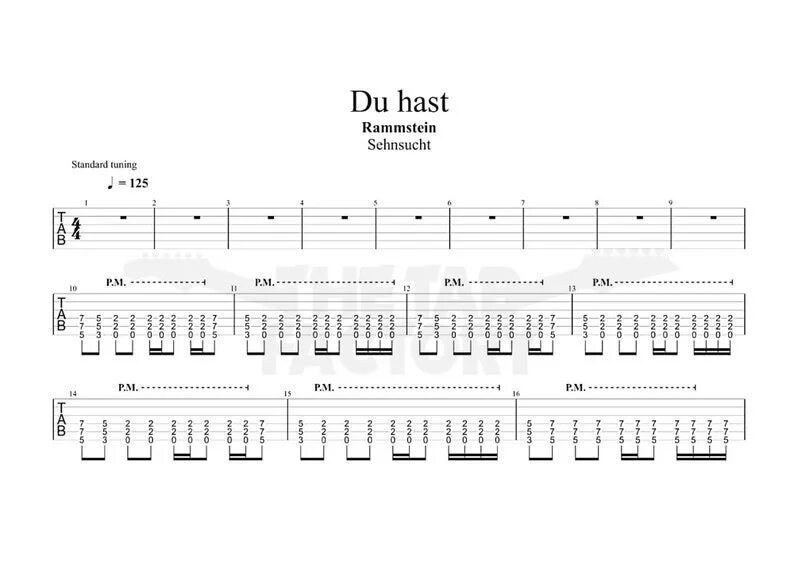 Du hast аккорды. Du hast аккорды