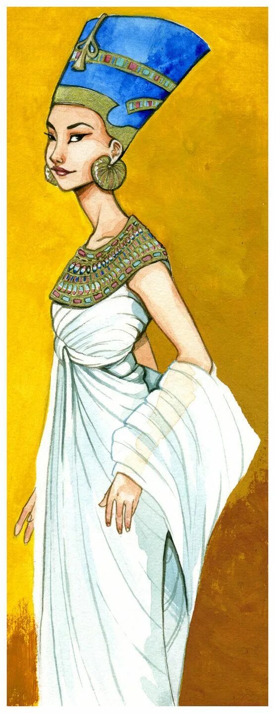 Нефертити Египет. Нефертити царица. Рисунок египтянки Нефертити. Царица Египта рисунок.