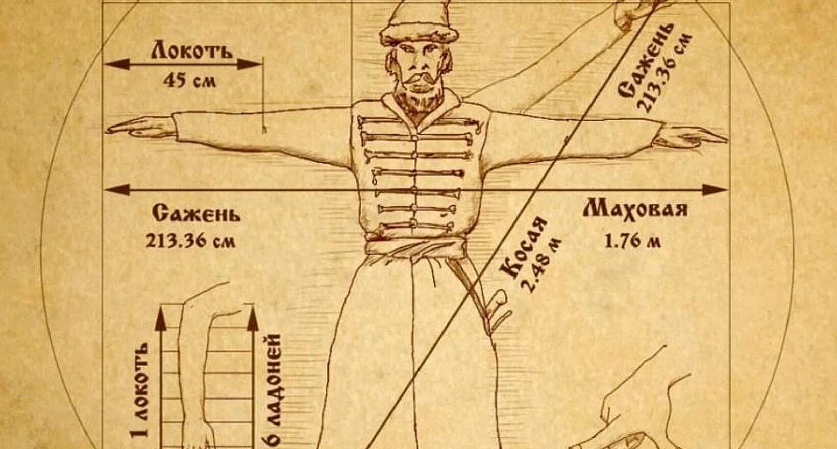 Старинная мера длины чуть больше 4 сантиметров