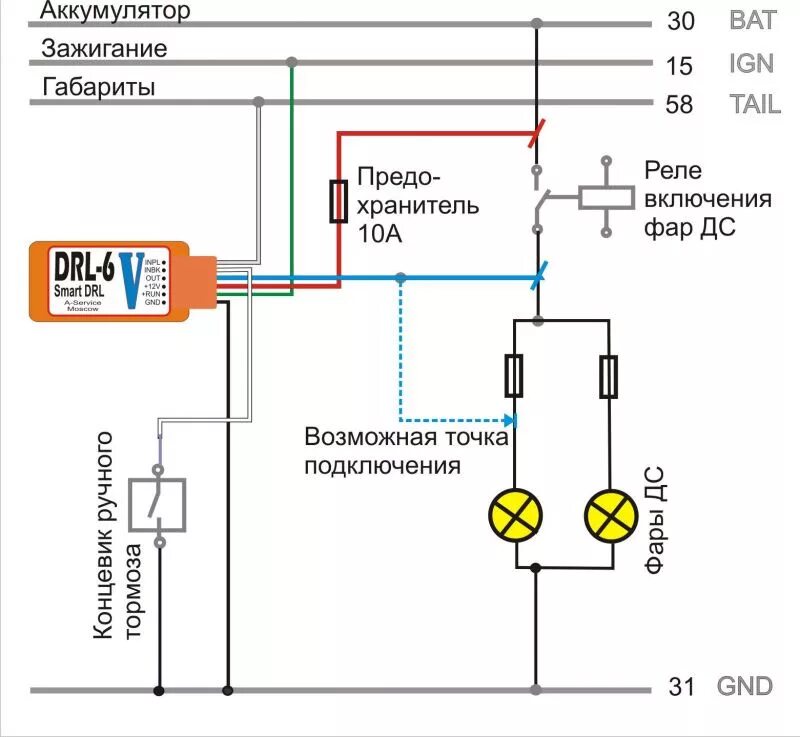 Дхо в пол накала. Схема подключения контроллера ходовых огней. Схема подключения DRL контроллера для ДХО. Схема подключения ДХО С поворотниками через контроллер. Контроллер ELECTROKOT для подключения ДХО 6 В 1 схема подключения.