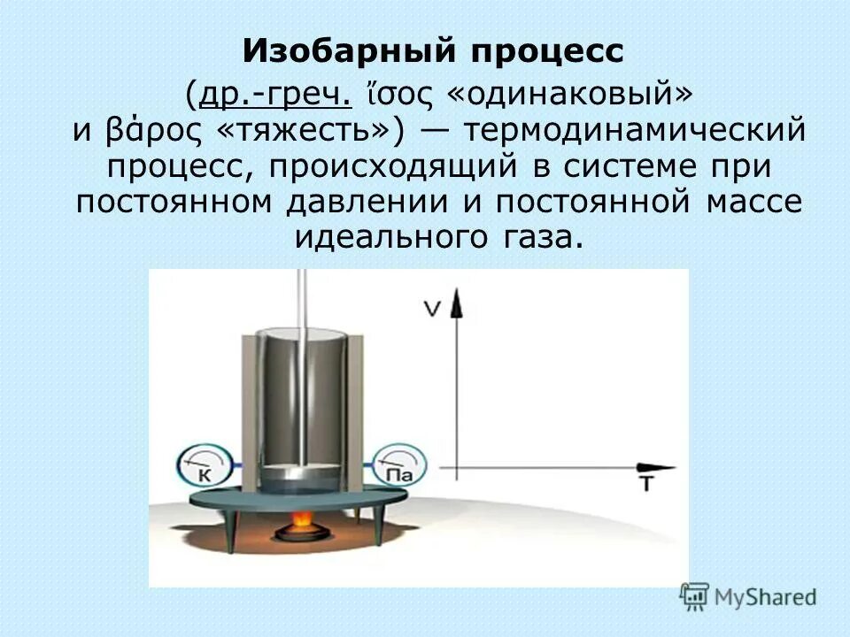 Изобарный процесс происходит при постоянной. Изобарный процесс происходит при постоянной