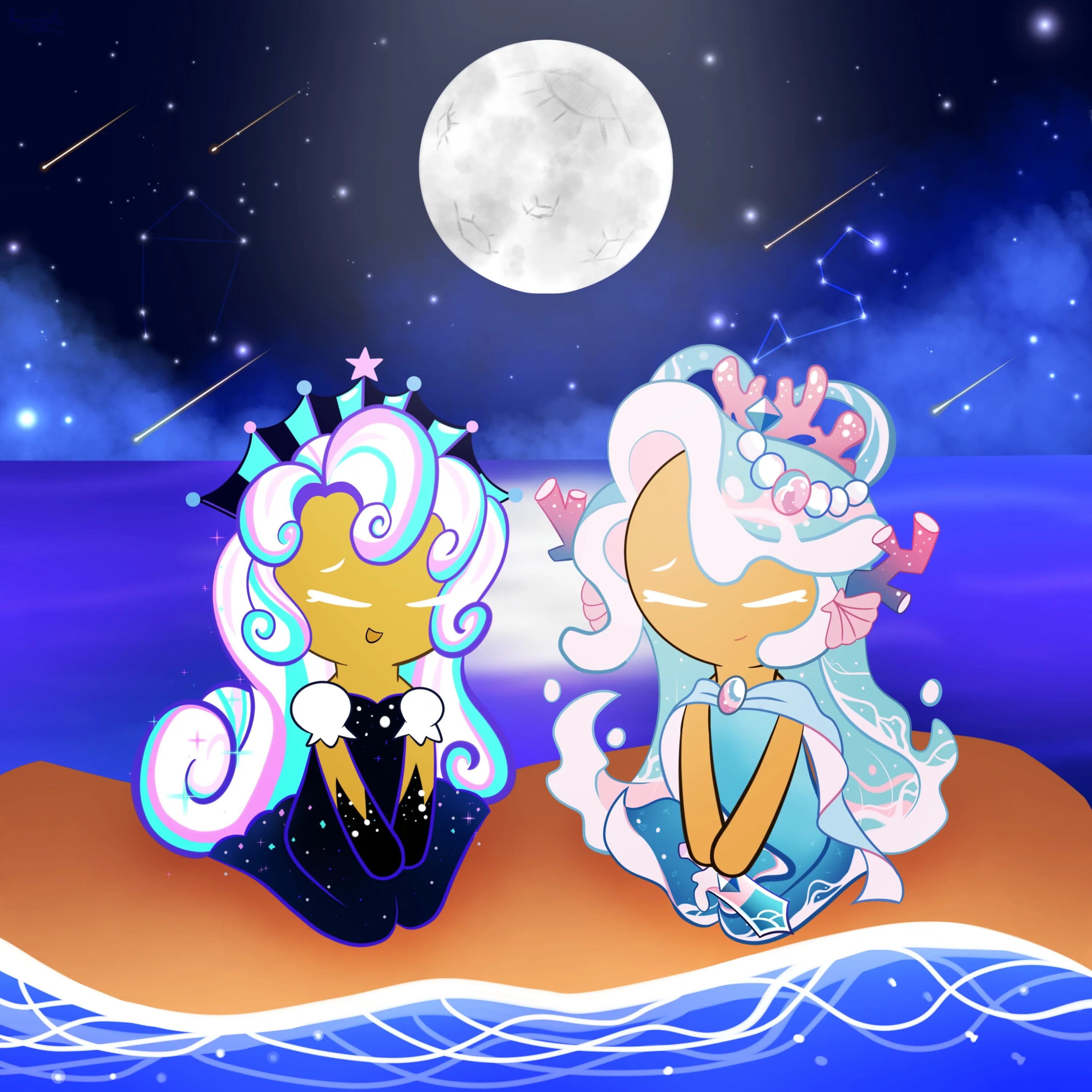 Milky way cookie. Moonlight and Sea cookie Run. Cookie Run Gacha. Sea Fairy cookie cookie Run Gacha Life. Мунлайт куки РАН пони Таун.