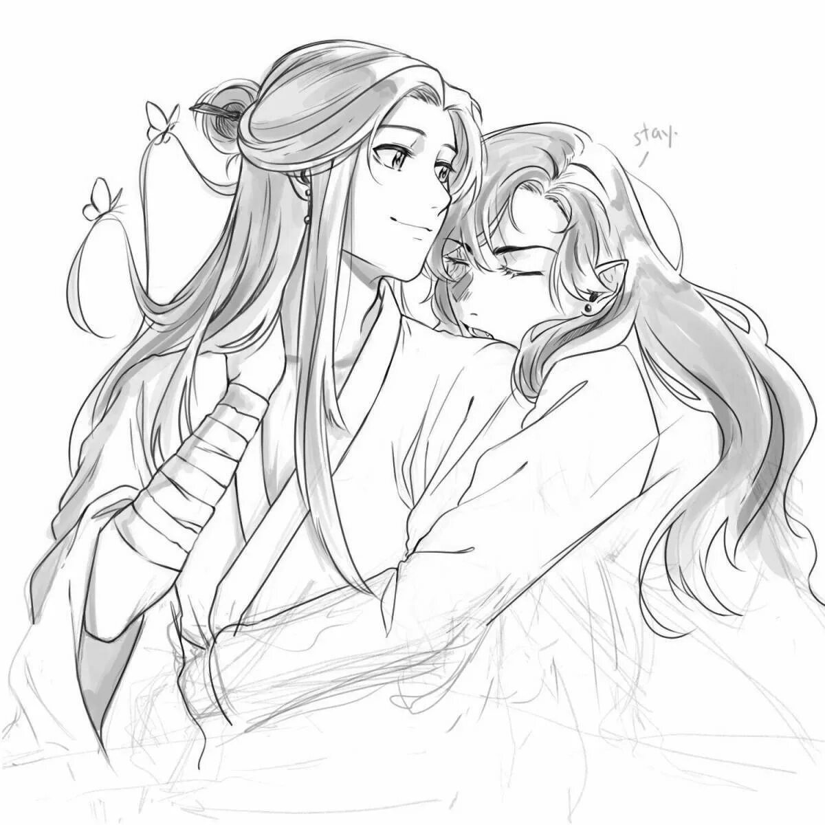 Благословение небожителей рисунки. Небожители рисунок. Благословение небожителей. Благословение небожителей. Раскраски аниме благословение небожителей.