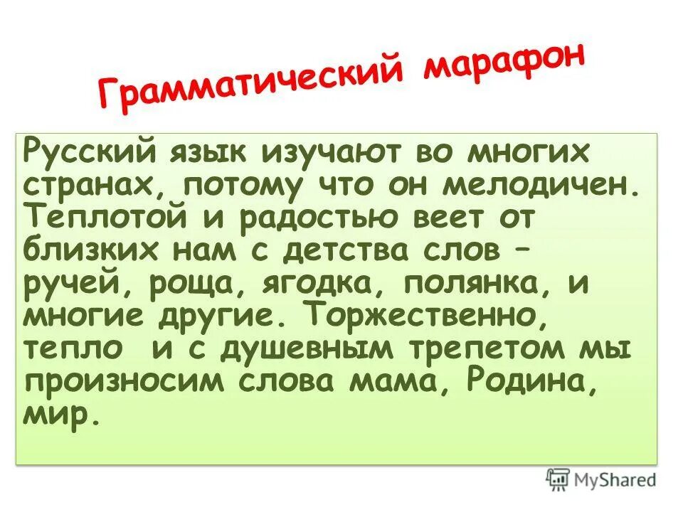 марафон по русскому языку