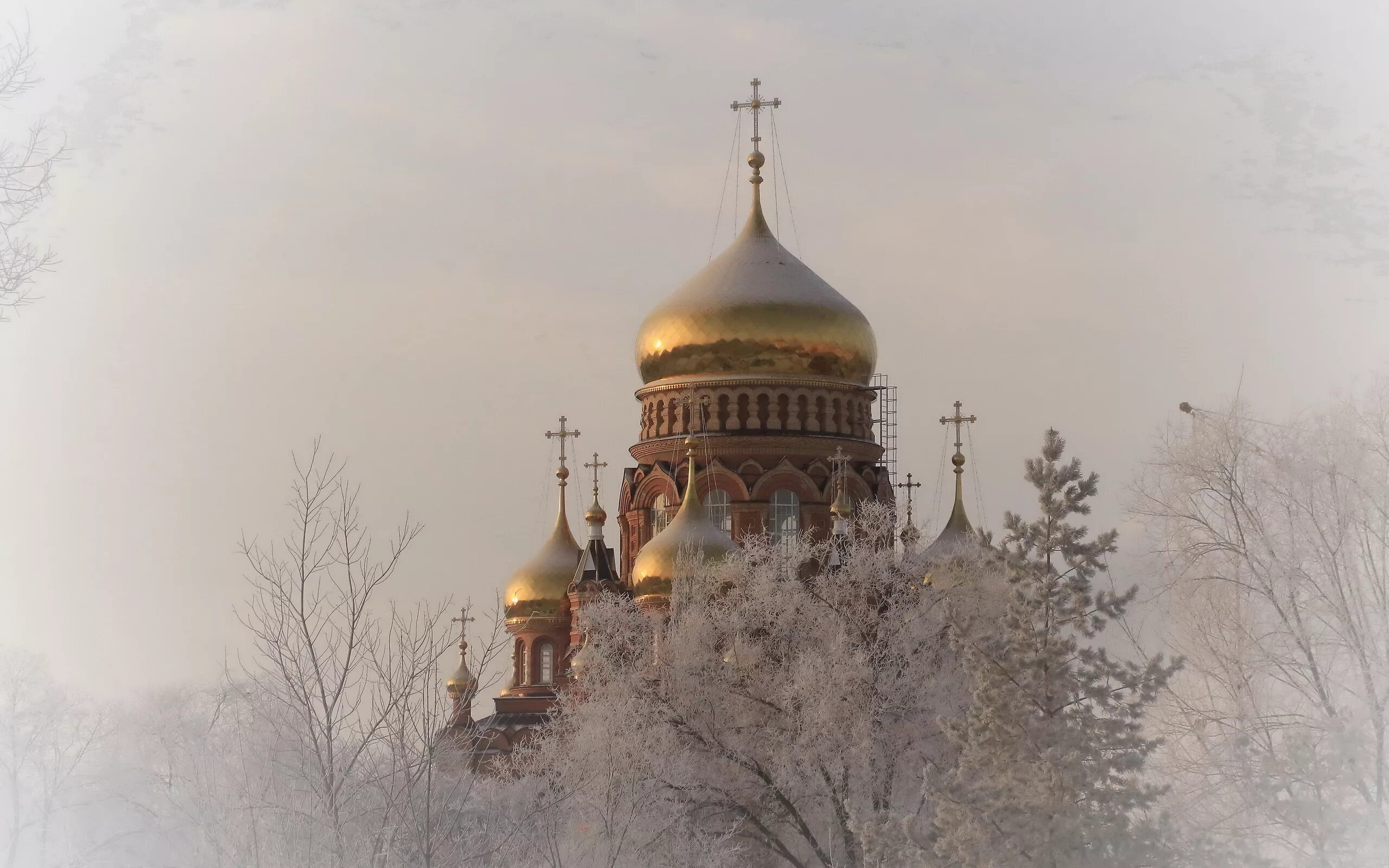 Православный рабочий стол. Дивеево купола. Зима Русь храм Православие. Заснеженный храм. Церкви. Золотые купола.