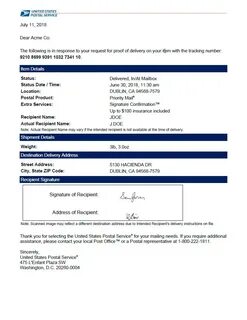 Us delivery address