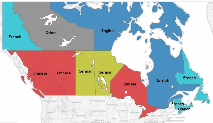 French canada. Языковая карта Канады. Языки Канады карта. Провинции Канады. Канада на карте.