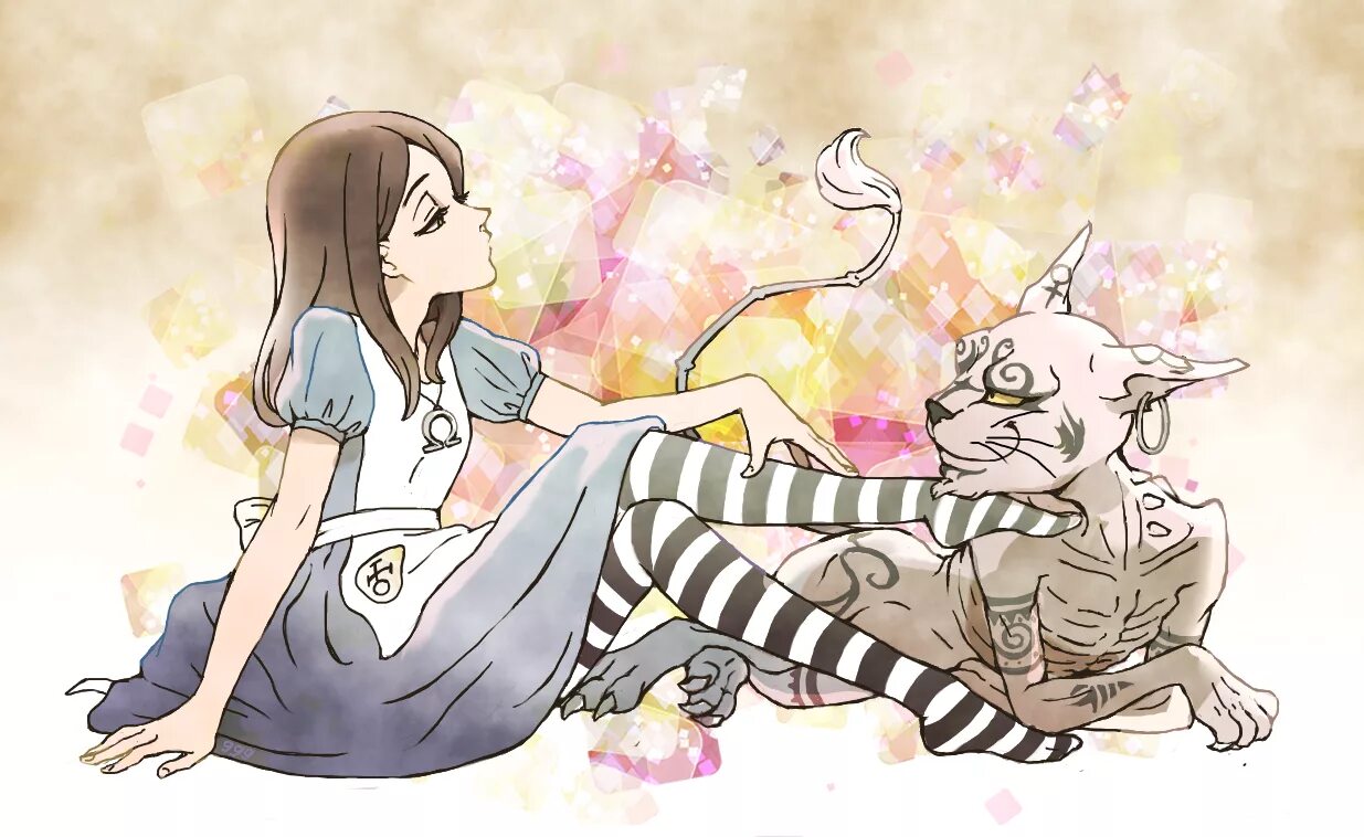 Бок кэт. Алиса Лидделл и Чеширский кот. Alice Madness Returns Алиса и Чешир. Кот из Alice Madness Returns. Чеширский кот Американ МАКГИ Элис.