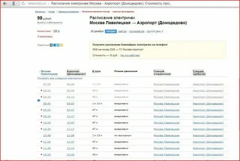 Расписание электричек павелецкого направления аэропорт домодедово