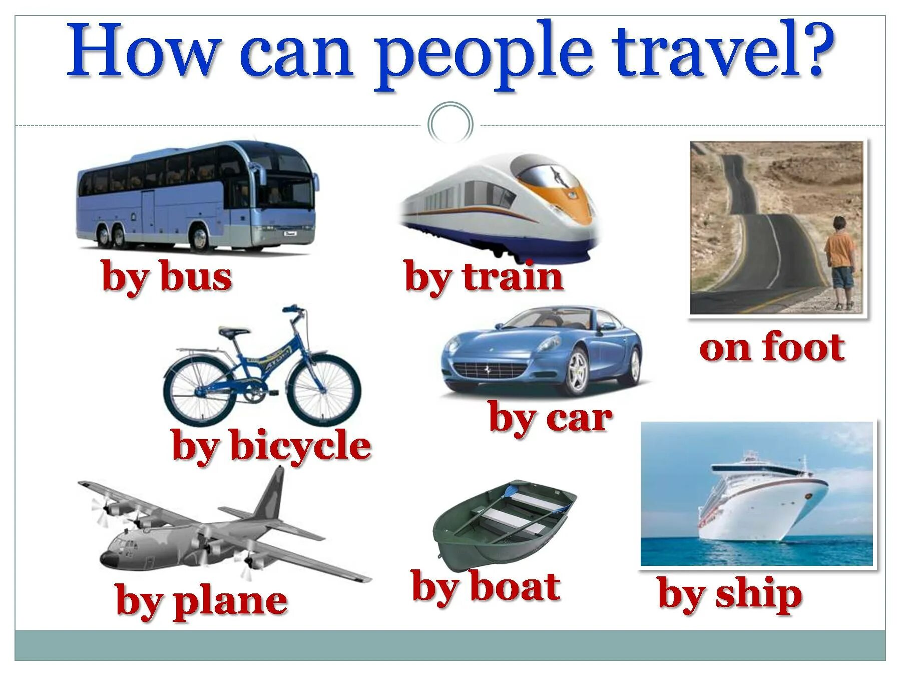 Travel and transport 8 grade